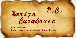 Marija Curaković vizit kartica